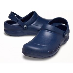 Crocs Bistro Clogs Navy Blue Slip Resistant Work Shoes 10075-410 Mens 4 Womens 6